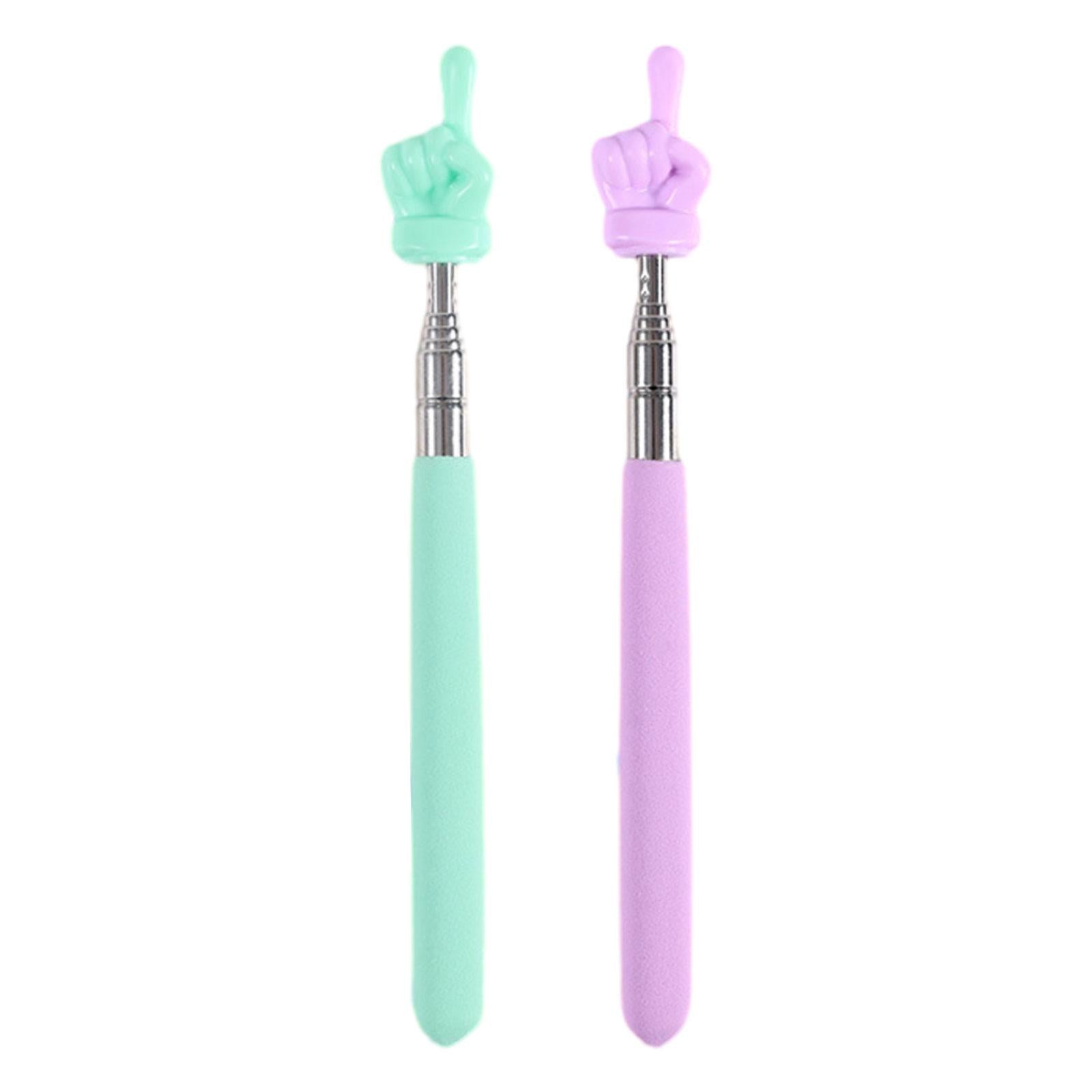 4x2 Pieces Extendable Finger Pointer Sticks Telescopic Teachers Finger Pointer Green Violet
