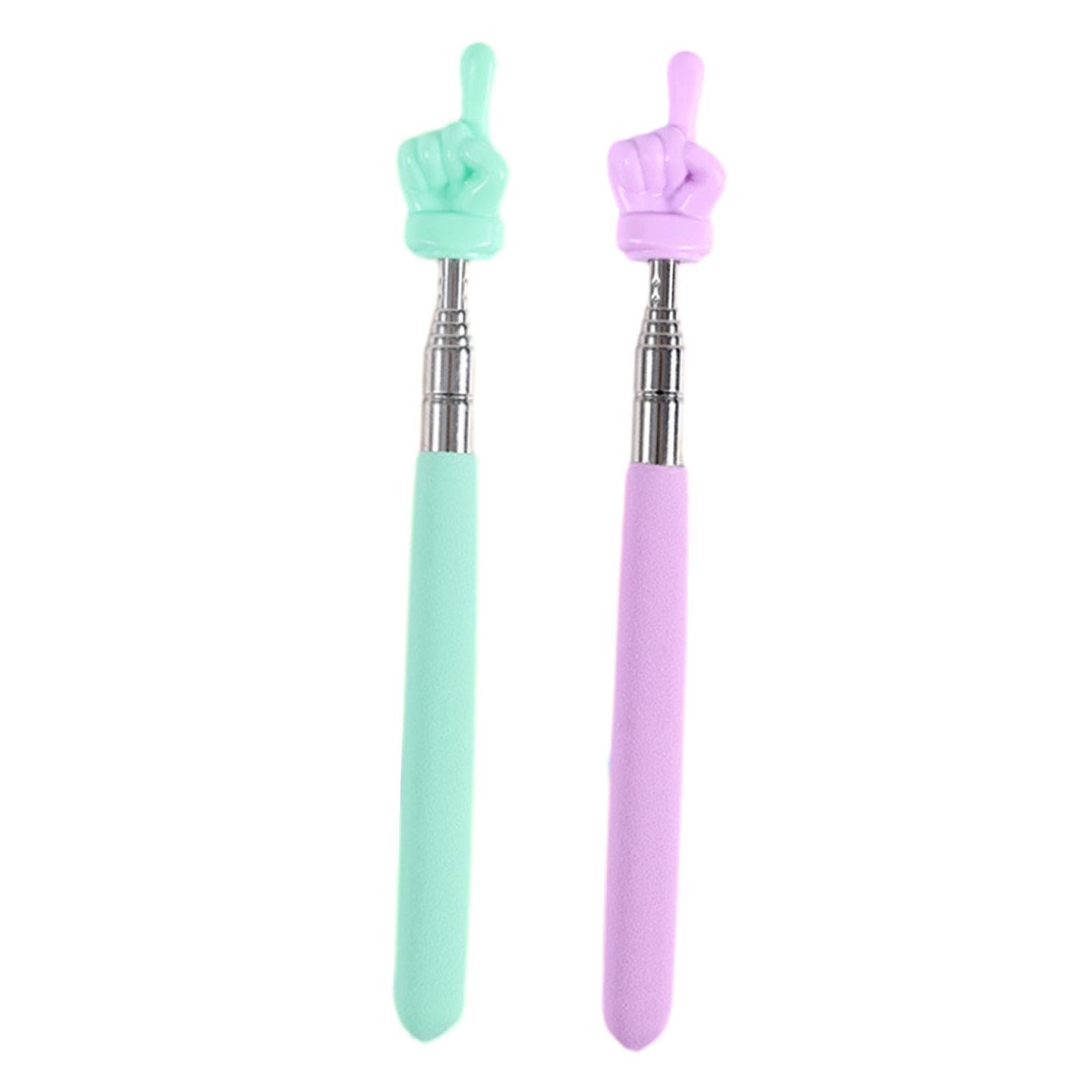4x2 Pieces Extendable Finger Pointer Sticks Telescopic Teachers Finger Pointer Green Violet