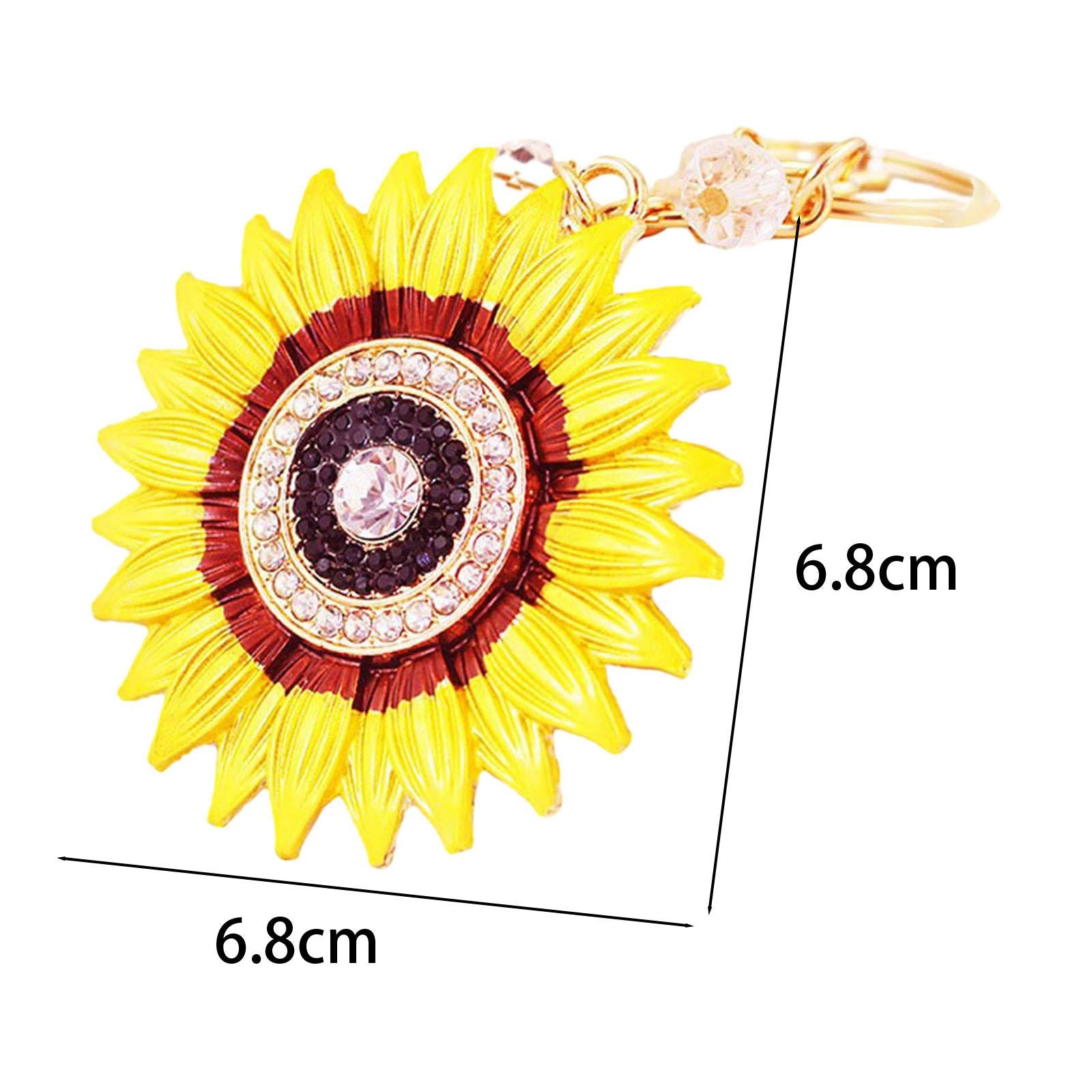 4xSunflower Keyring Holder for Women Girls Unique Gifts for Handbag Purse Bags