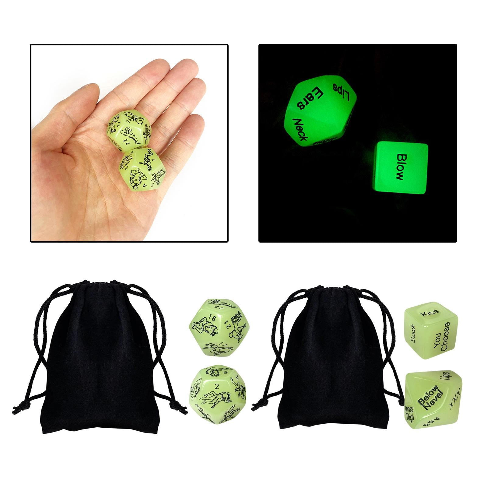 3x2 Pieces Couples Multi Sided Game Dices for Valentines Day Bedroom Card Game position