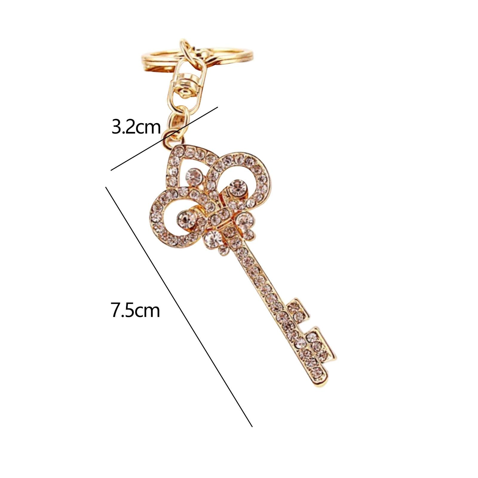 2xKey Rhinestone Keychain Sparkling Accessories Glitter Bag Pendant for Wallet