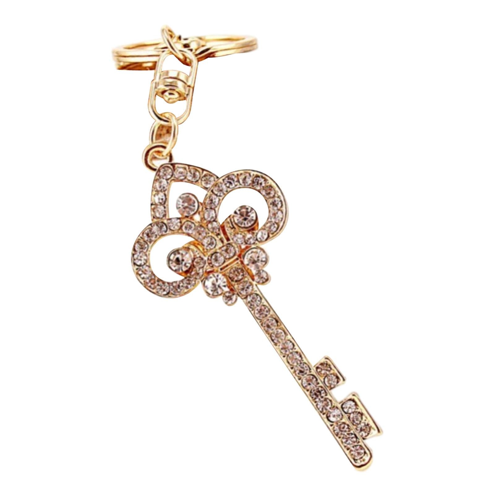 2xKey Rhinestone Keychain Sparkling Accessories Glitter Bag Pendant for Wallet