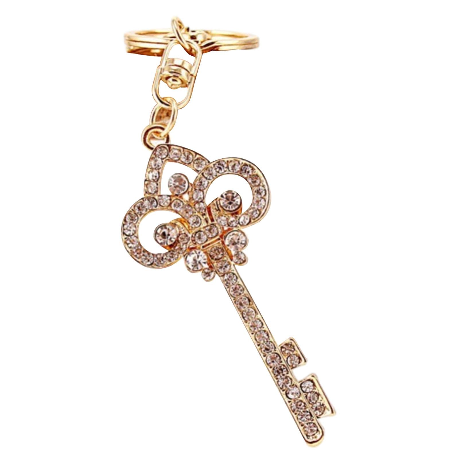 4xKey Rhinestone Keychain Sparkling Accessories Glitter Bag Pendant for Wallet