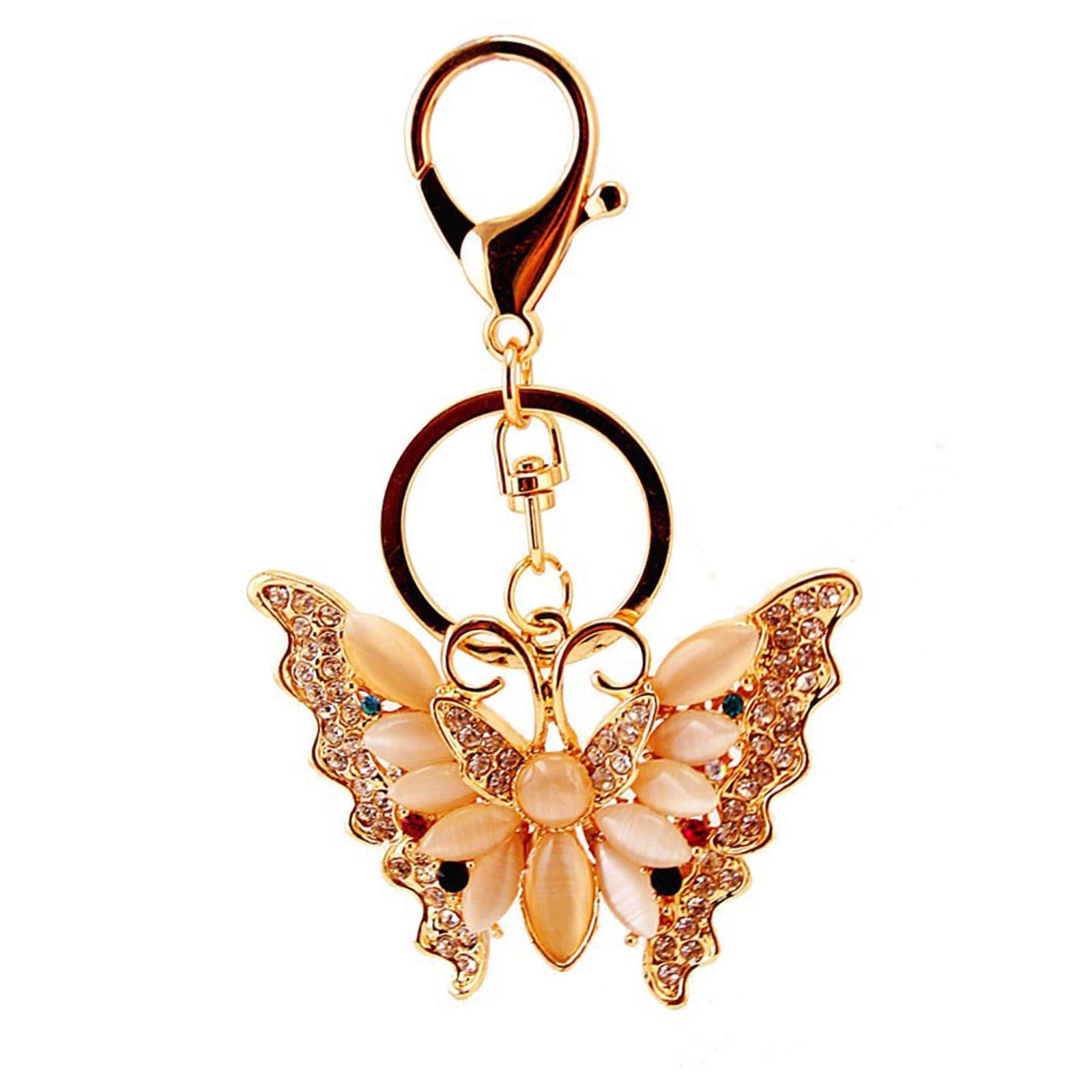 4xButterfly Keychain Gold Jewelry Accessory Backpack Keychains for Women Girls