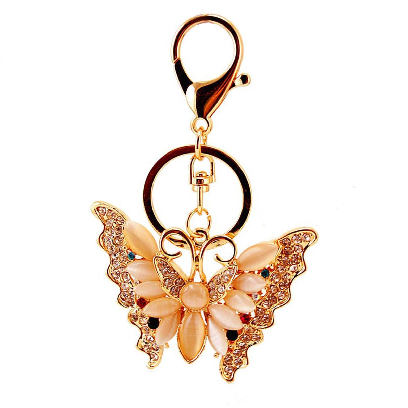 3xButterfly Keychain Gold Jewelry Accessory Backpack Keychains for Women Girls