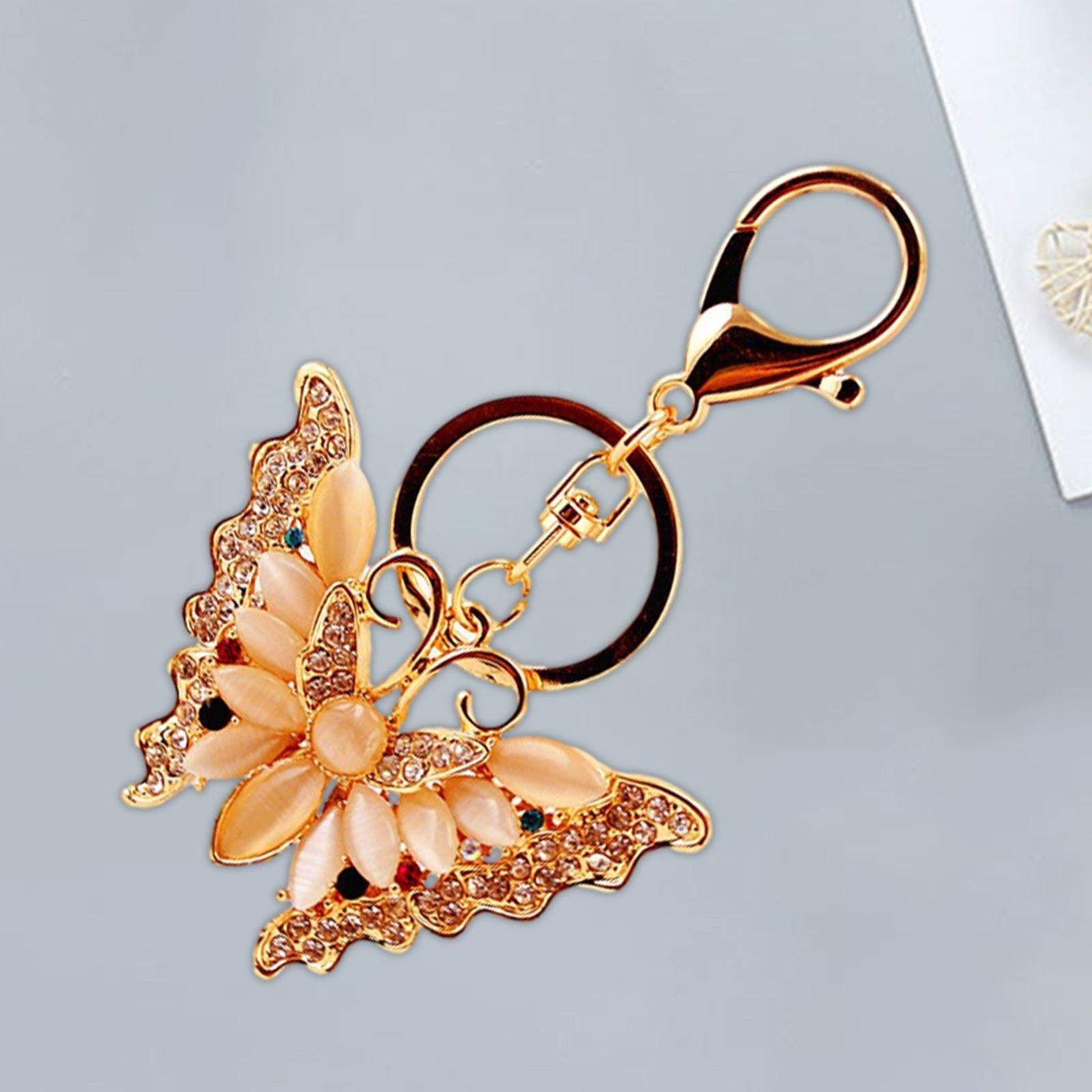 3xButterfly Keychain Gold Jewelry Accessory Backpack Keychains for Women Girls