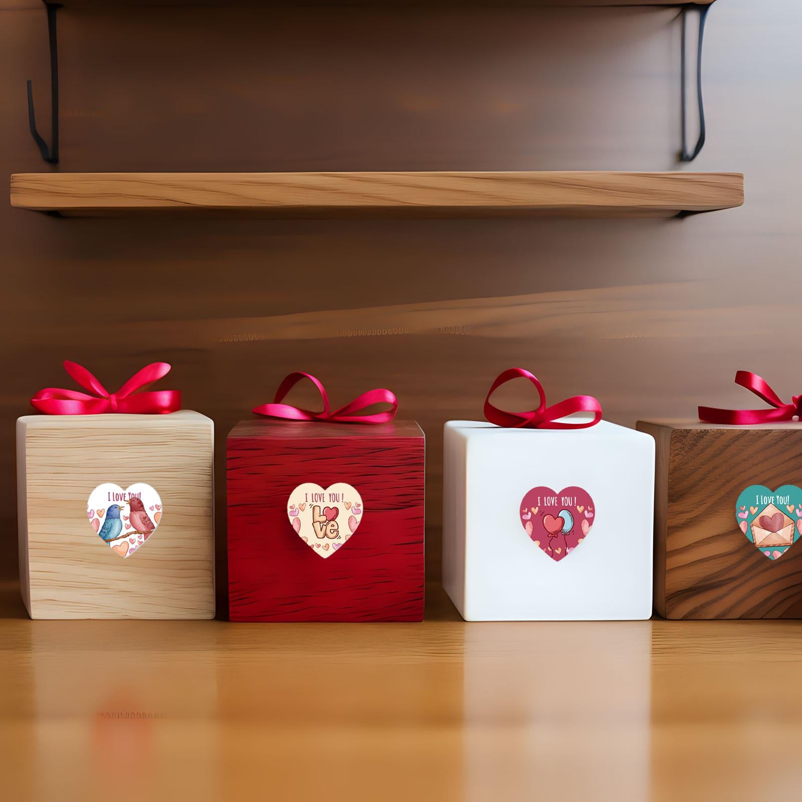 2xBulk Valentines Stickers for Crafts Love Heart Stickers for Anniversary Wall Style B