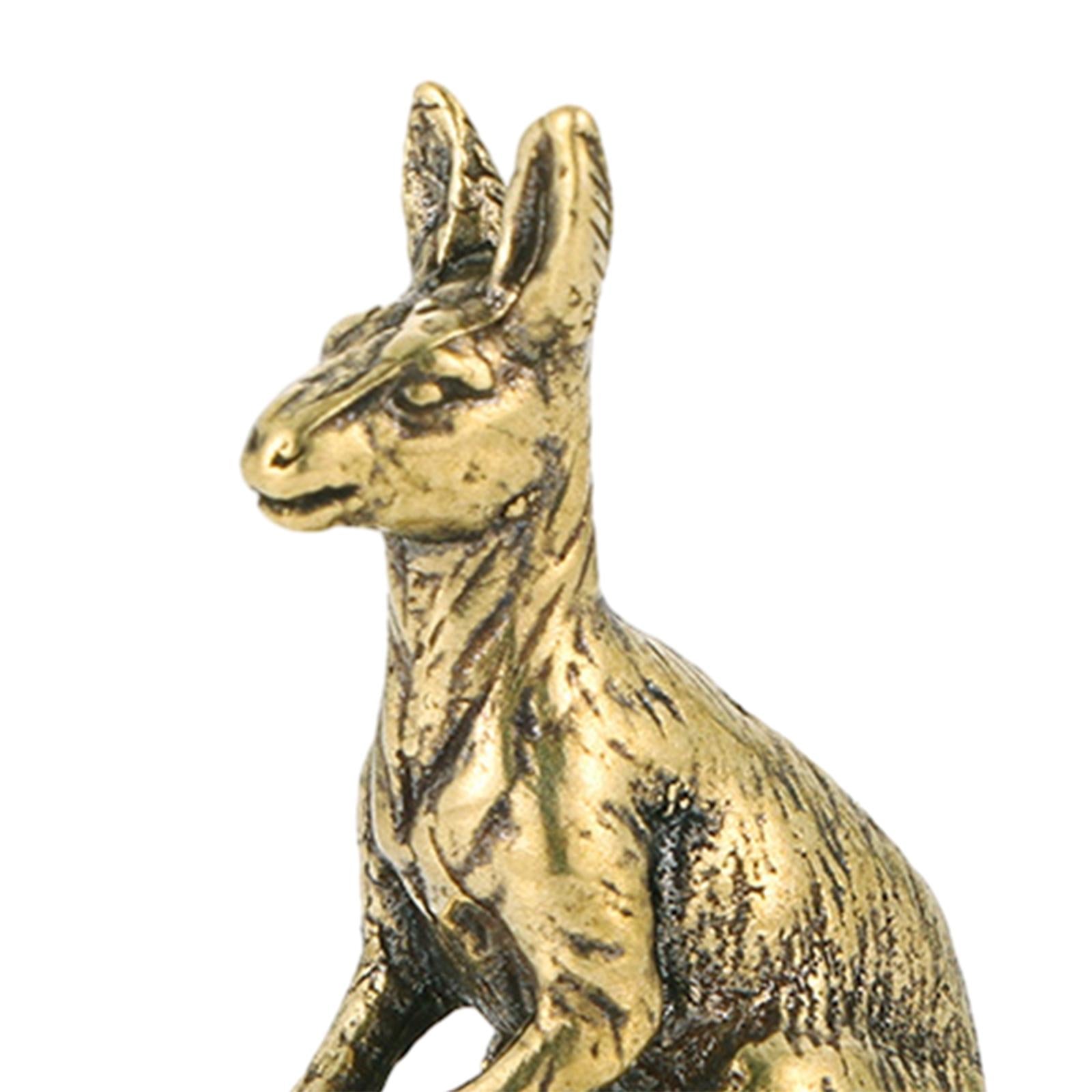 2xKangaroo Sculpture Bronze Kangaroo Statue for Office Bedroom Home Decoration