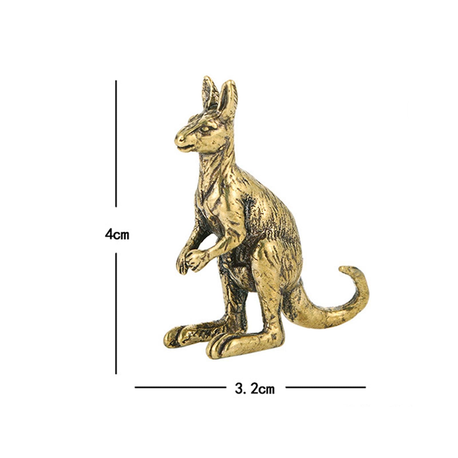 3xKangaroo Sculpture Bronze Kangaroo Statue for Office Bedroom Home Decoration