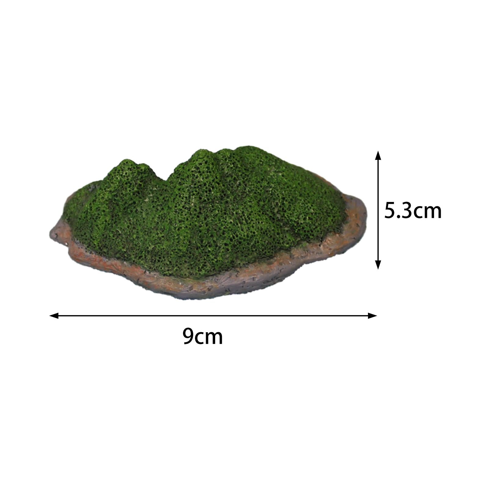 4xArtificial Mosses Rock Fake Fresh Green Mosses Covered Stone for Fish Tank