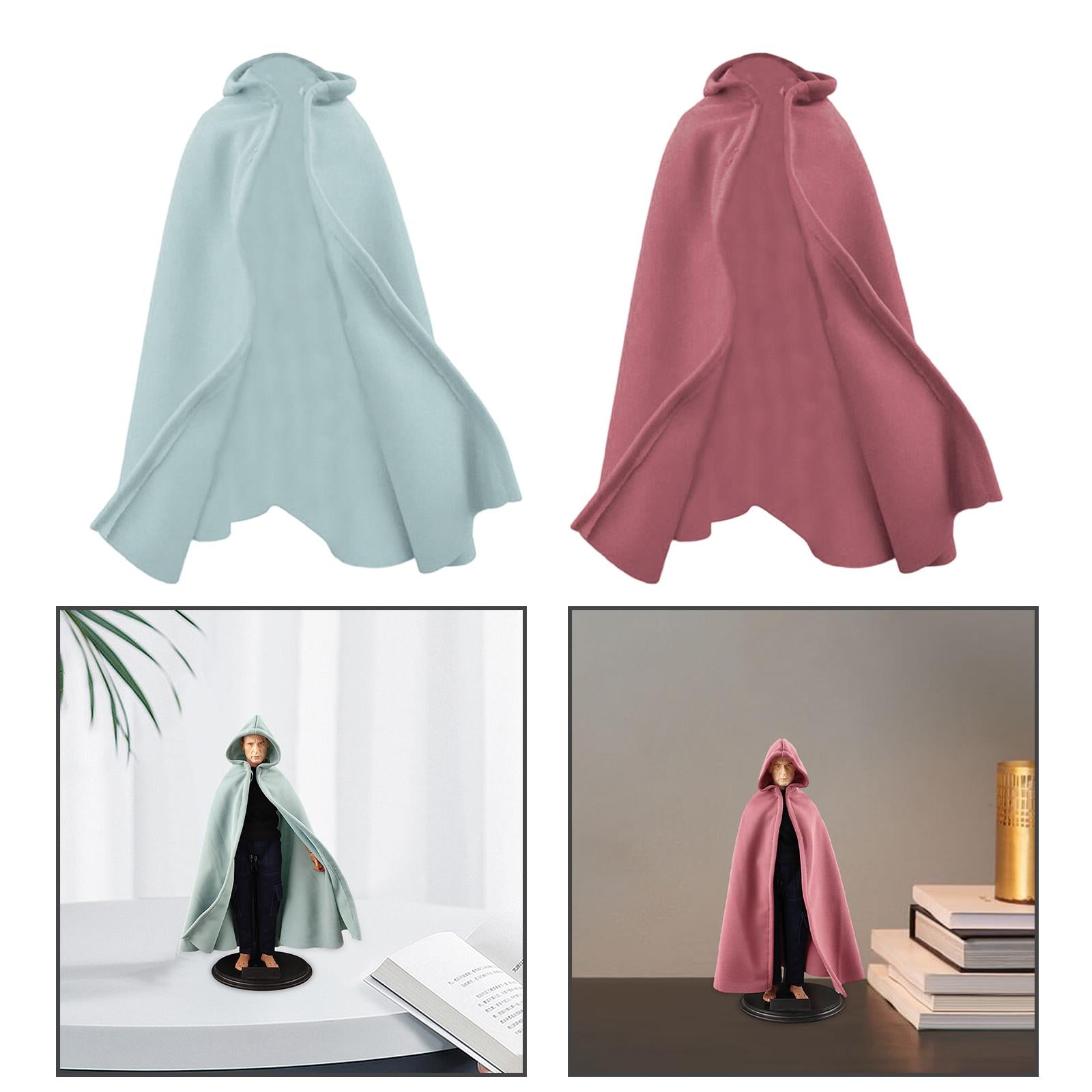 2x1:6 Scale Miniature Hoodie cloaks Cosplay Outfit for 12'' Action Figure Blue