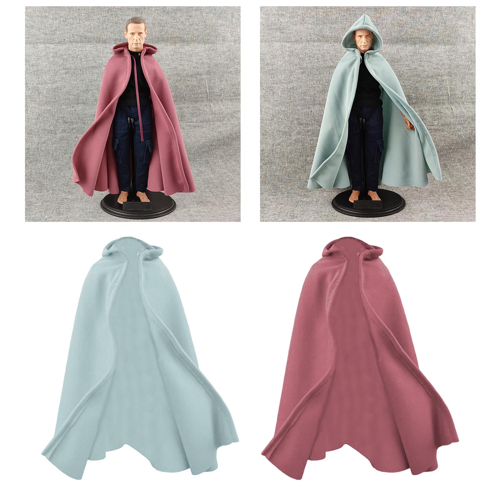 4x1:6 Scale Miniature Hoodie cloaks Cosplay Outfit for 12'' Action Figure Blue