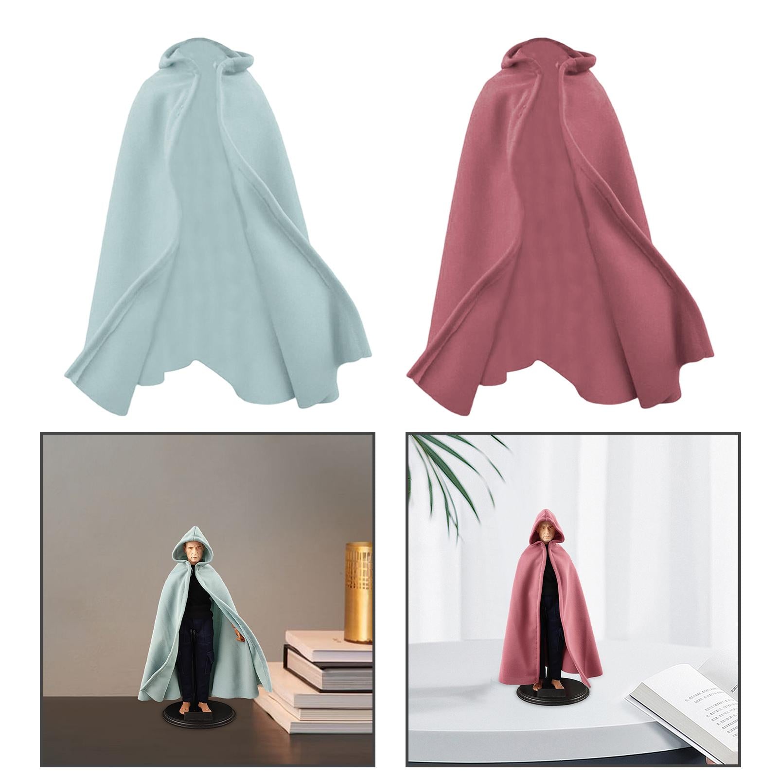 3x1:6 Scale Miniature Hoodie cloaks Cosplay Outfit for 12'' Action Figure Blue
