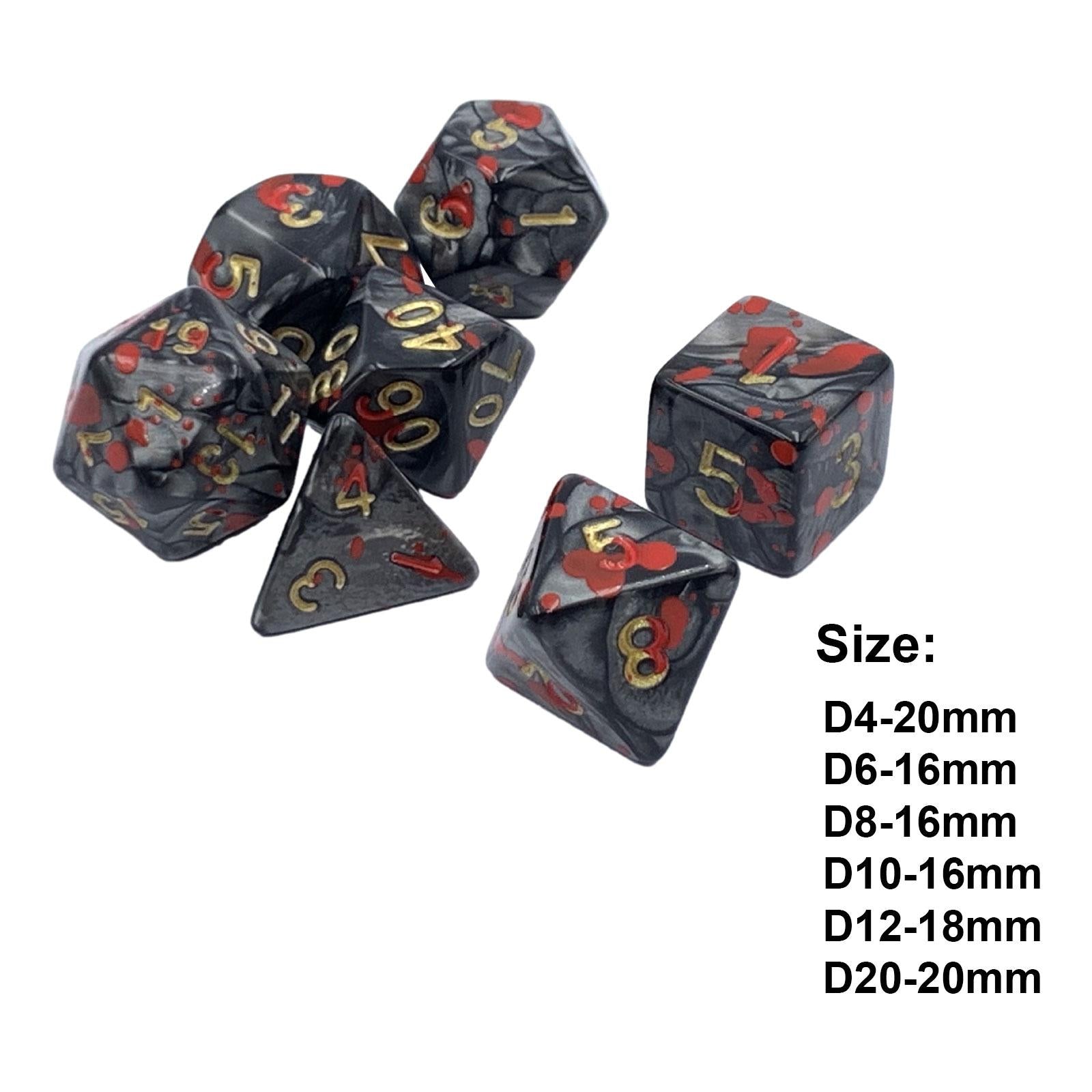 3x7 Pieces Polyhedral Dices Set Entertainment Toy for Party Game Tabletop Game Black Red