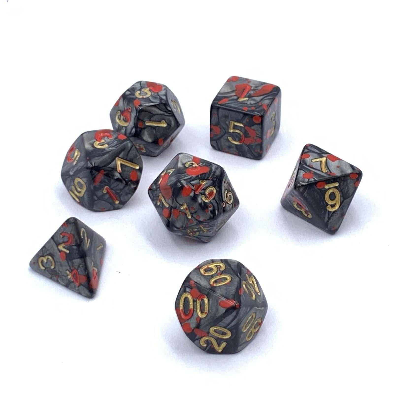 3x7 Pieces Polyhedral Dices Set Entertainment Toy for Party Game Tabletop Game Black Red
