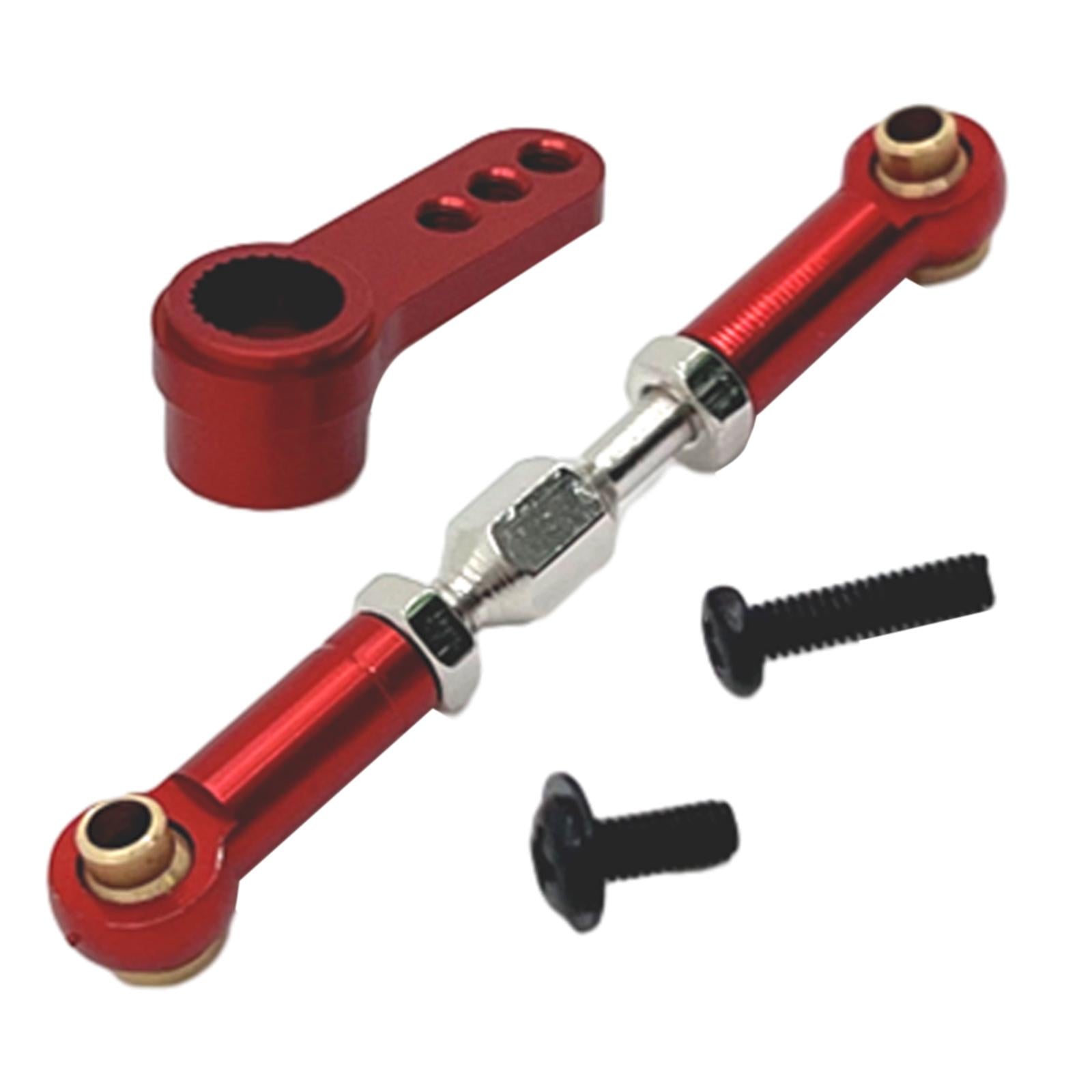 3xRC Steering Linkage Set Professional Metal Steering Rod for 16207 Trucks Red
