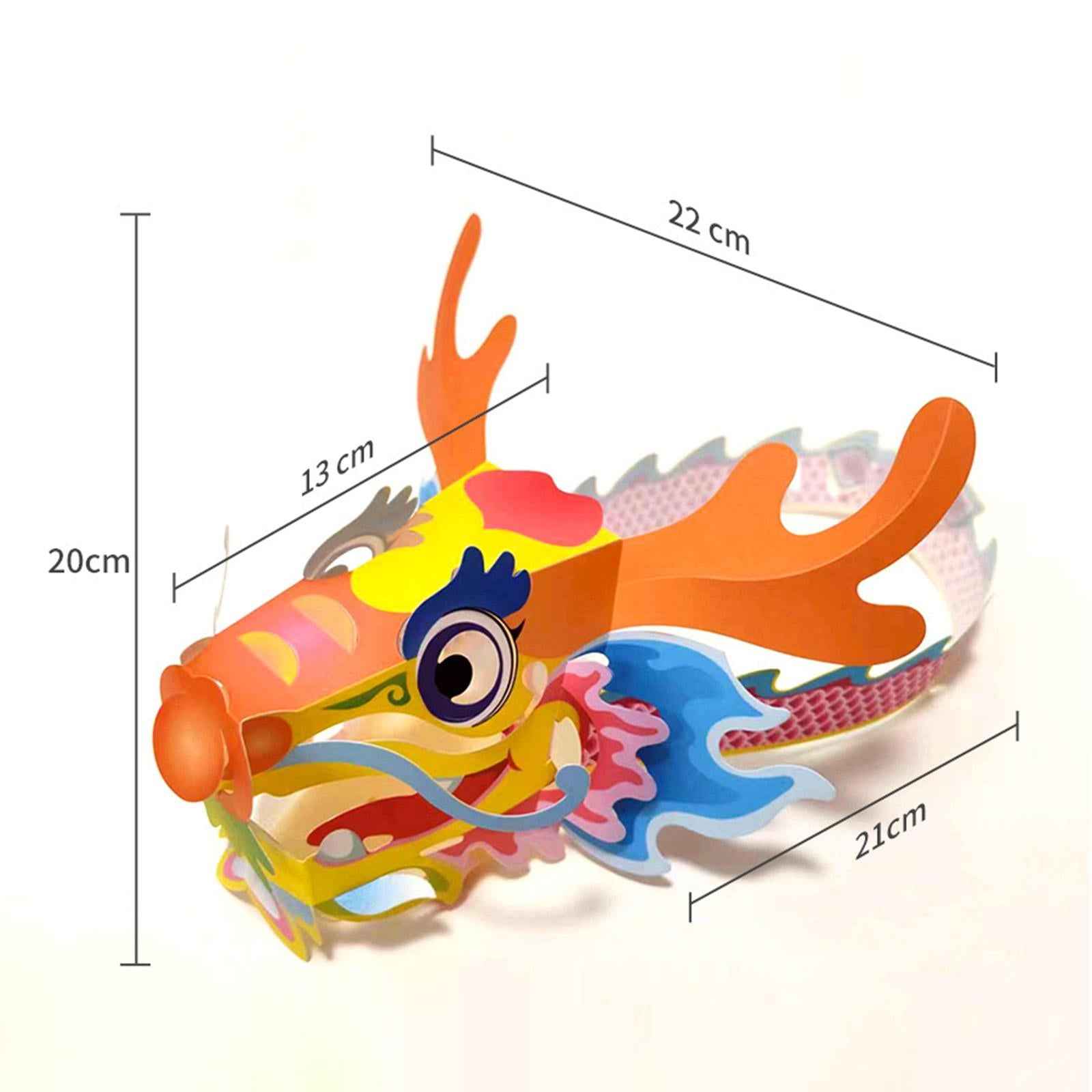 Chinese Dragon Hat Ornament Costume Headgear Lantern Festival Paper Headgear Style B