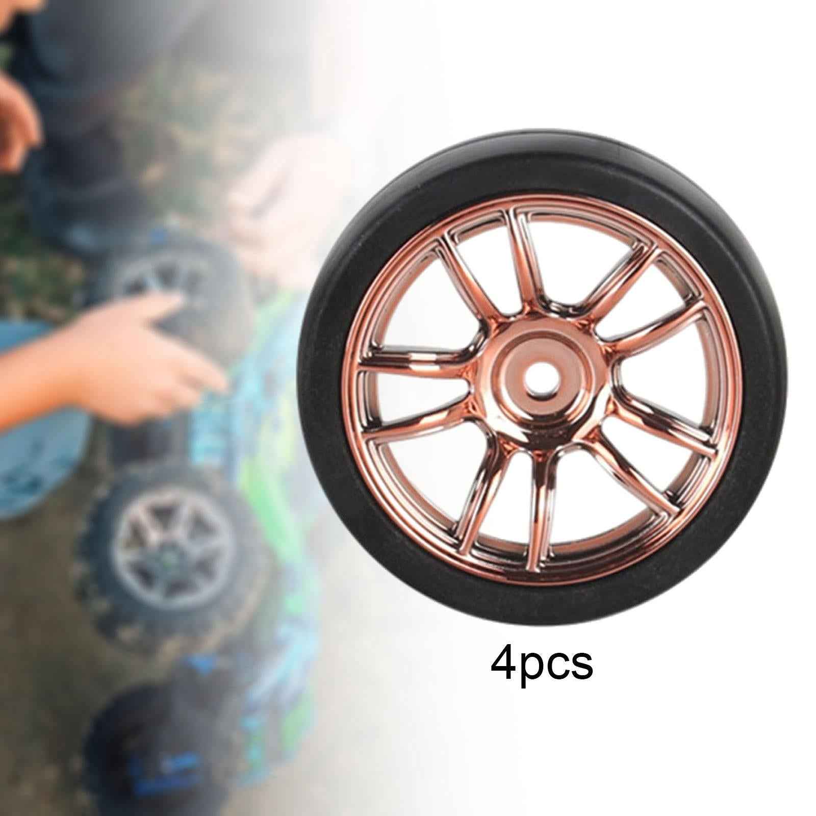 4 Pieces RC Drift Tyre for 1/18 RC Drift Rally Car DIY Modification Repalces Gold