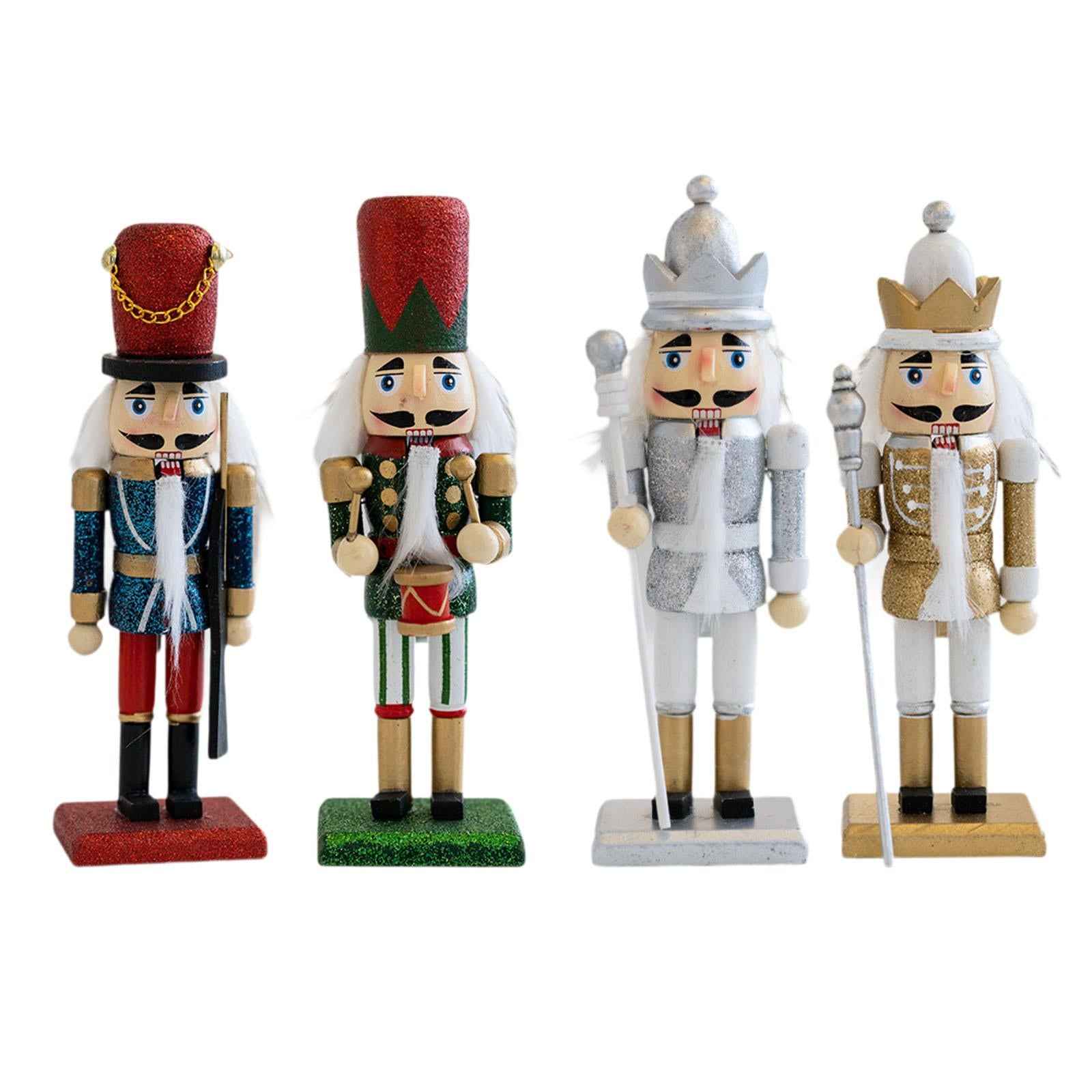 Christmas Nutcracker (16cm Tall) Handpainted Crafts for Table Christmas Red