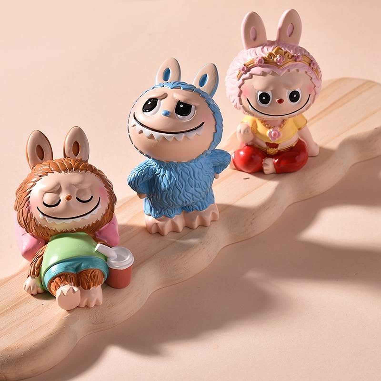 Labubu Action Figure Resin Unique Random Design Box Toy Children Girls Teens