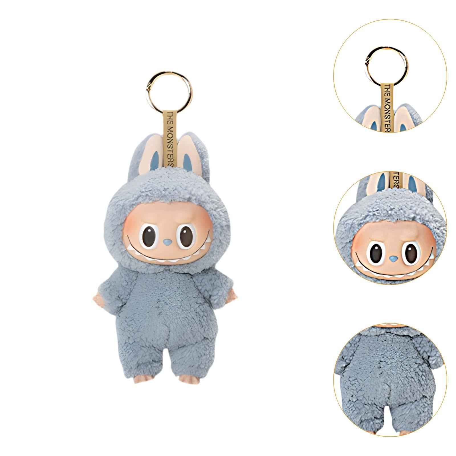 Labubu Action Figure Desktop Decor Ornaments Cake Toppers Figure Boys Adults blue