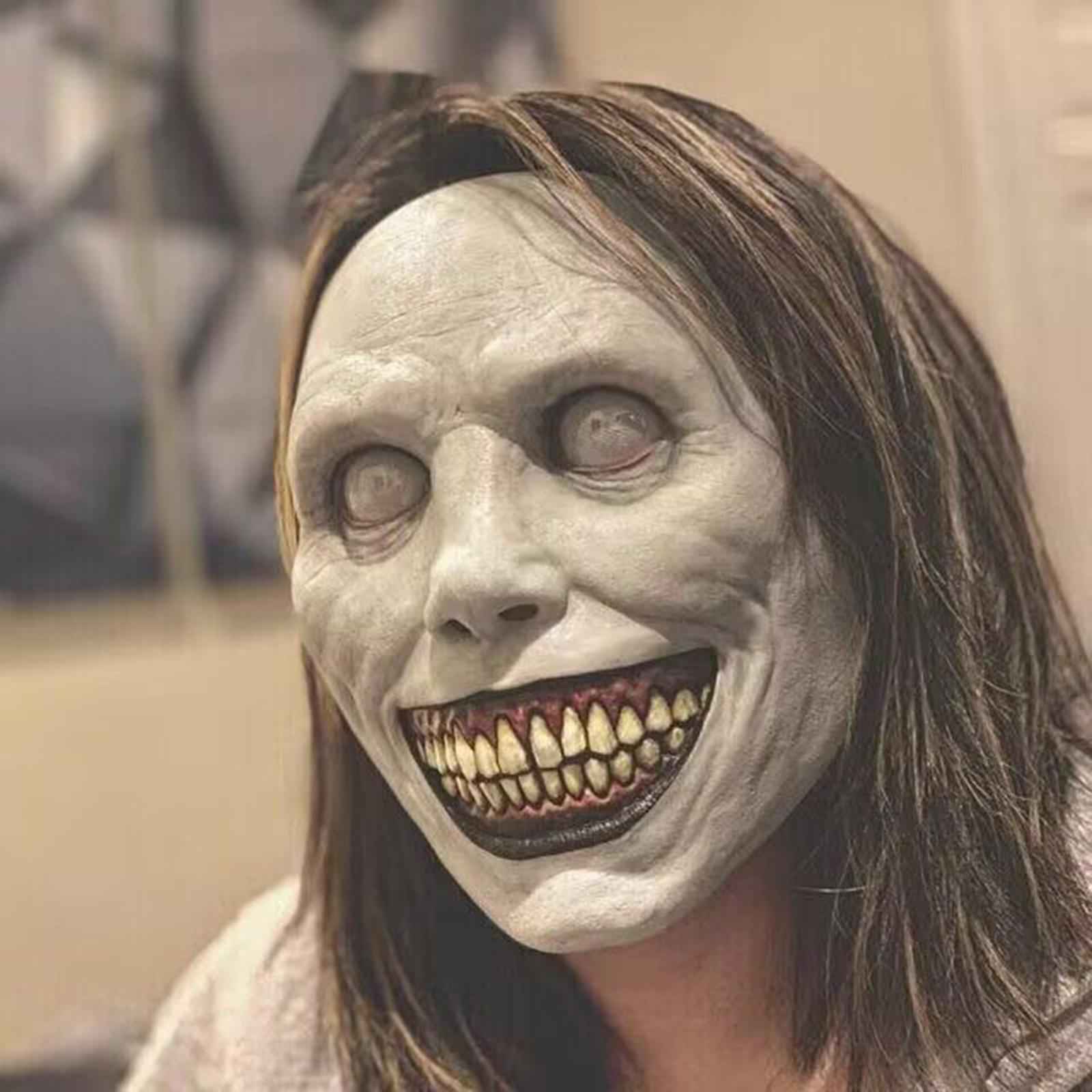 Head Mask Headgear Festival Prop Lightweight Funny Scary Latex Mask White