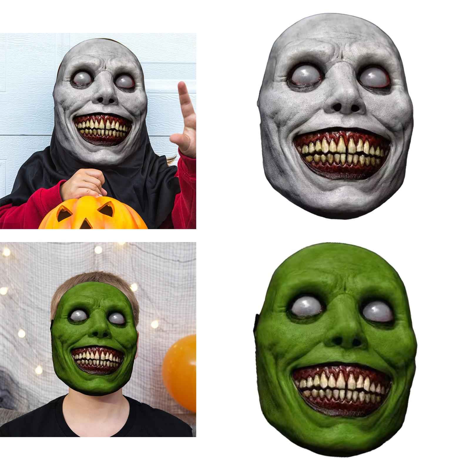 Head Mask Headgear Festival Prop Lightweight Funny Scary Latex Mask White