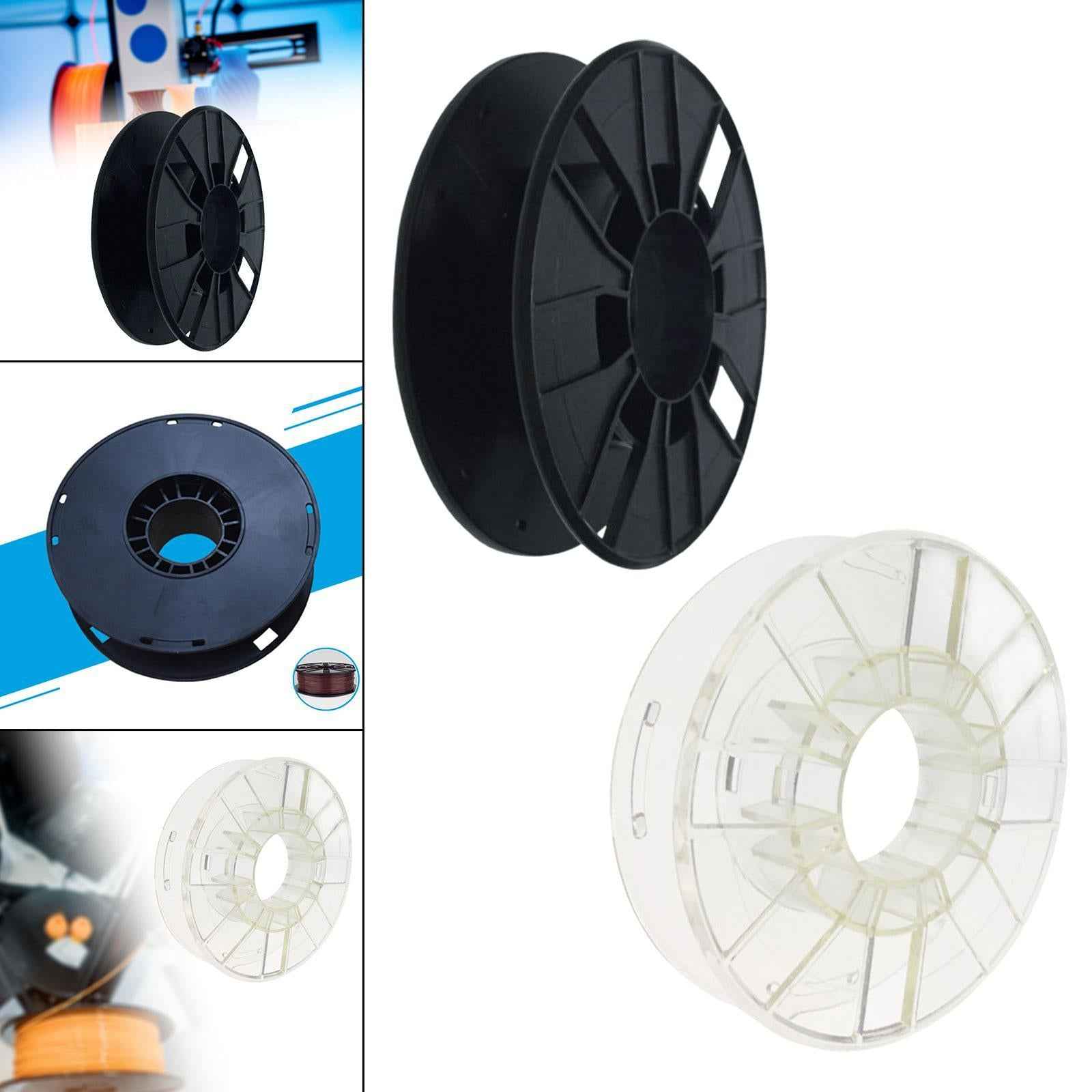 3D Printer Filament Reel Winder Cable Holder Sturdy Optical Fiber Empty Disk Black