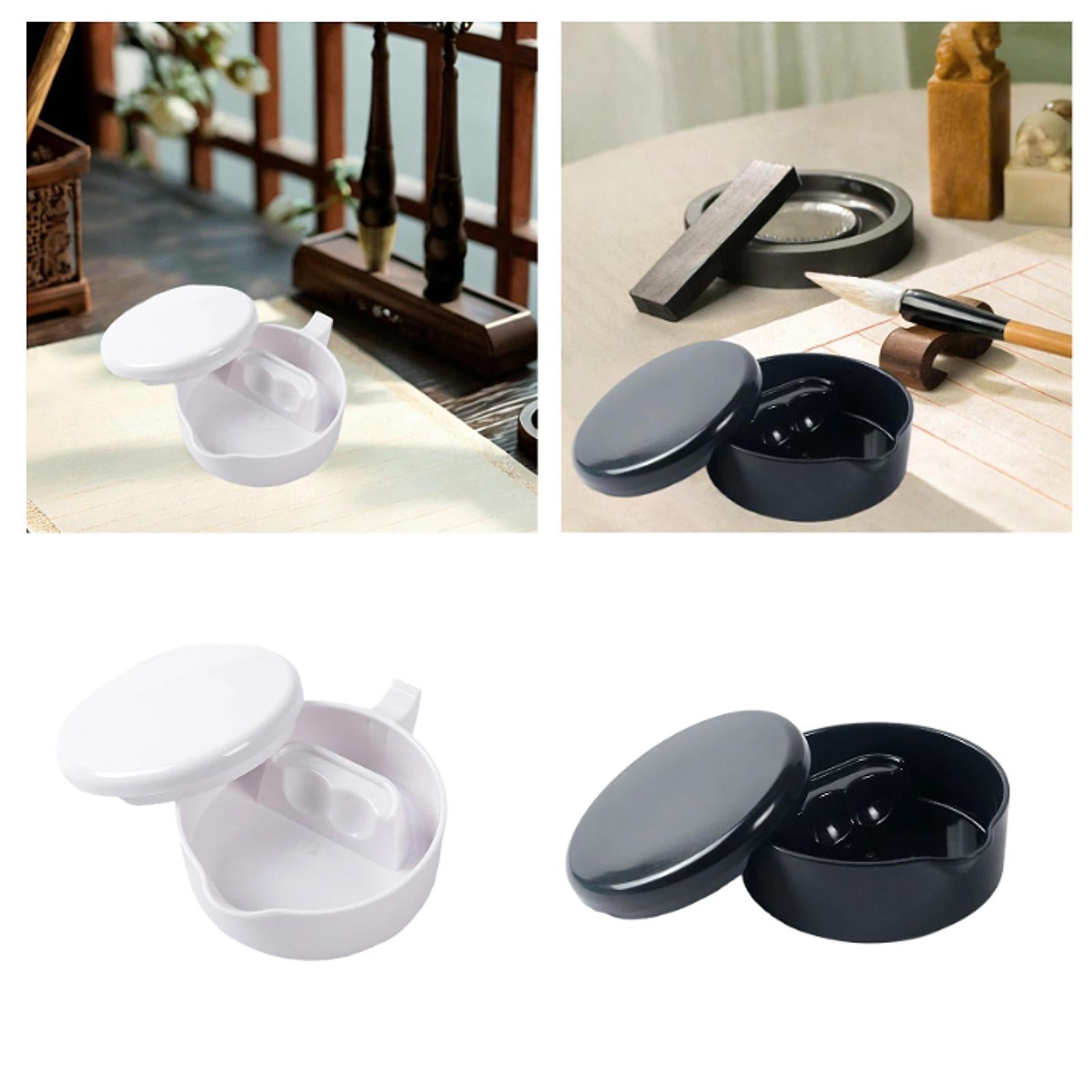 Calligraphy Inkstone Professional Multifunctional Practice Tool Ink Well Dish White