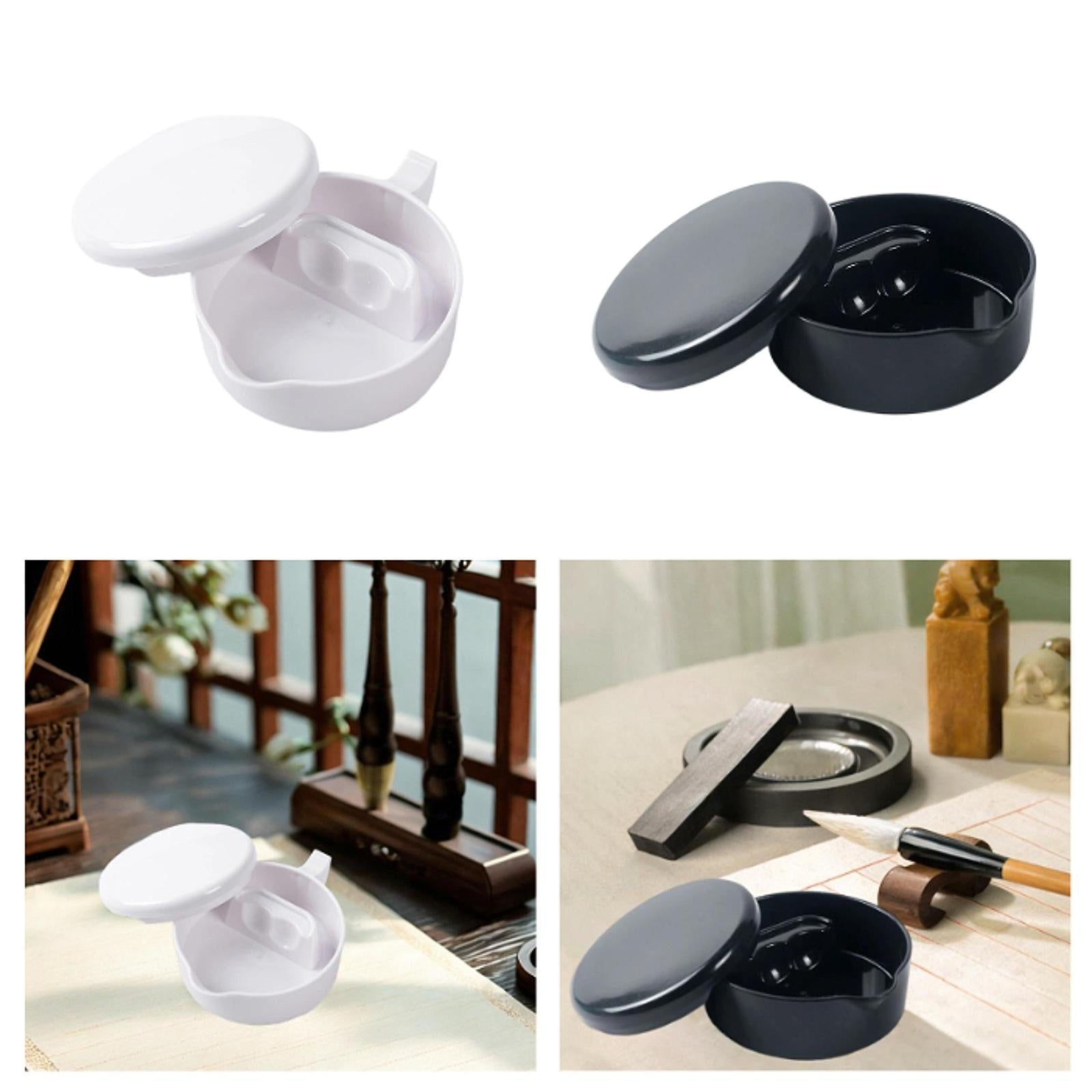 Calligraphy Inkstone Professional Multifunctional Practice Tool Ink Well Dish White