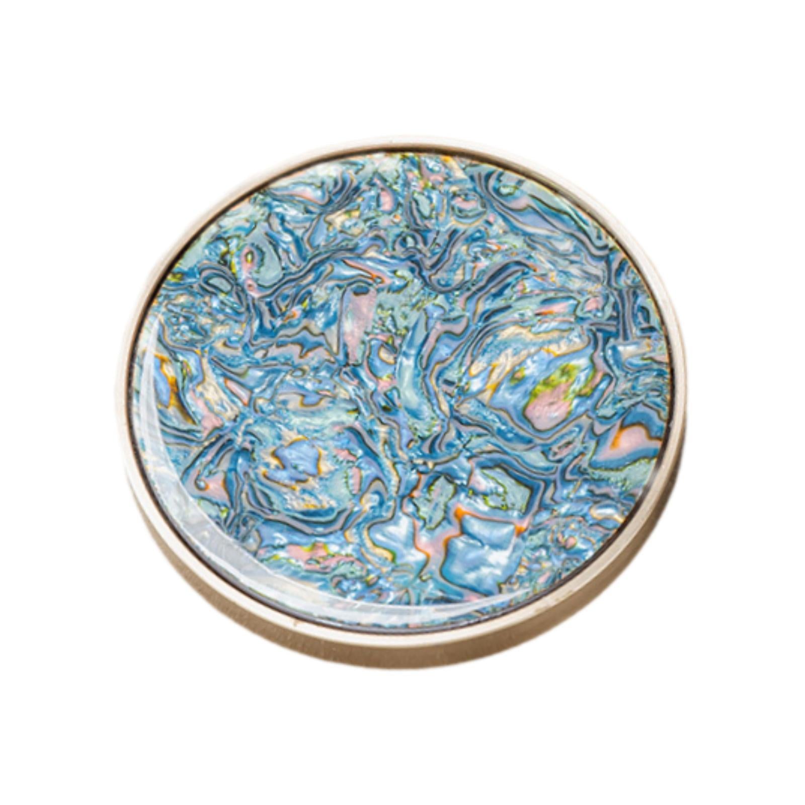 Coaster Gift Heat Resistant Lacquerware Wood Ornament for Bar Home Blue and Pink