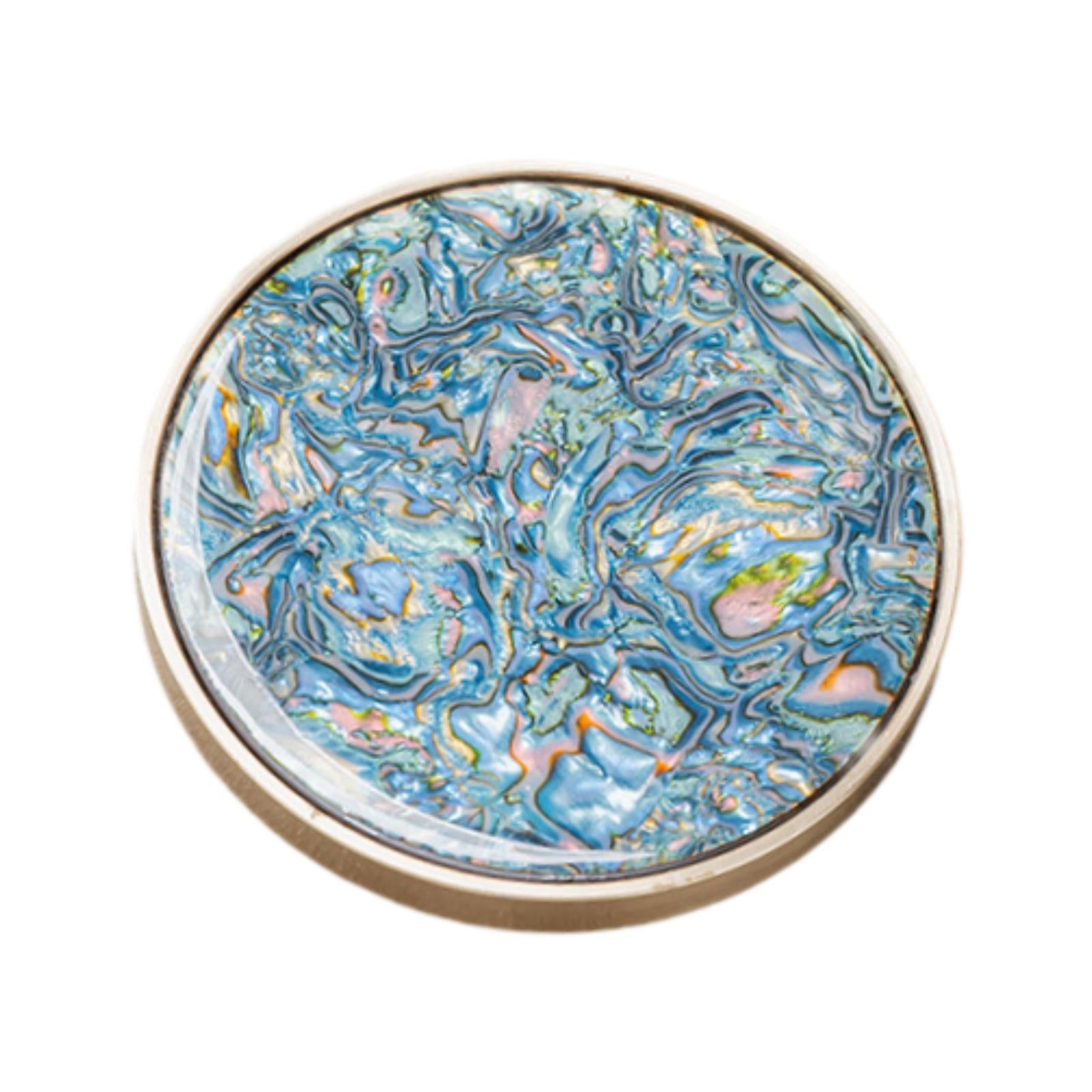 Coaster Gift Heat Resistant Lacquerware Wood Ornament for Bar Home Blue and Pink
