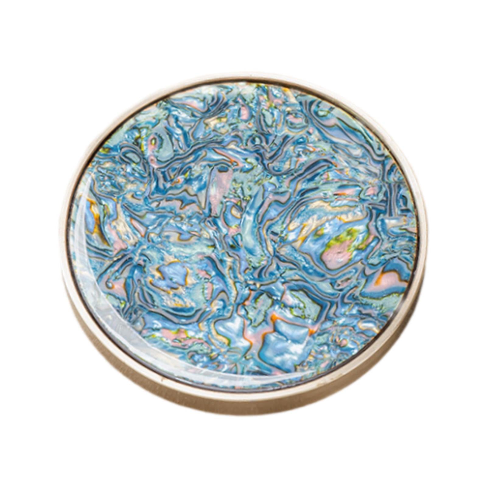 Coaster Gift Heat Resistant Lacquerware Wood Ornament for Bar Home Blue and Pink