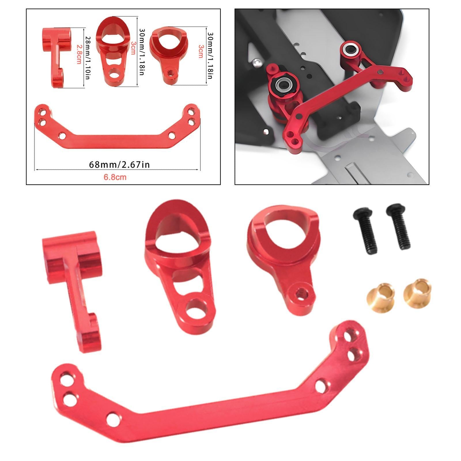 Aluminum Alloy Steering Assembly Upgrade for Ptg-2R 1/10 RC Car DIY Modified Red