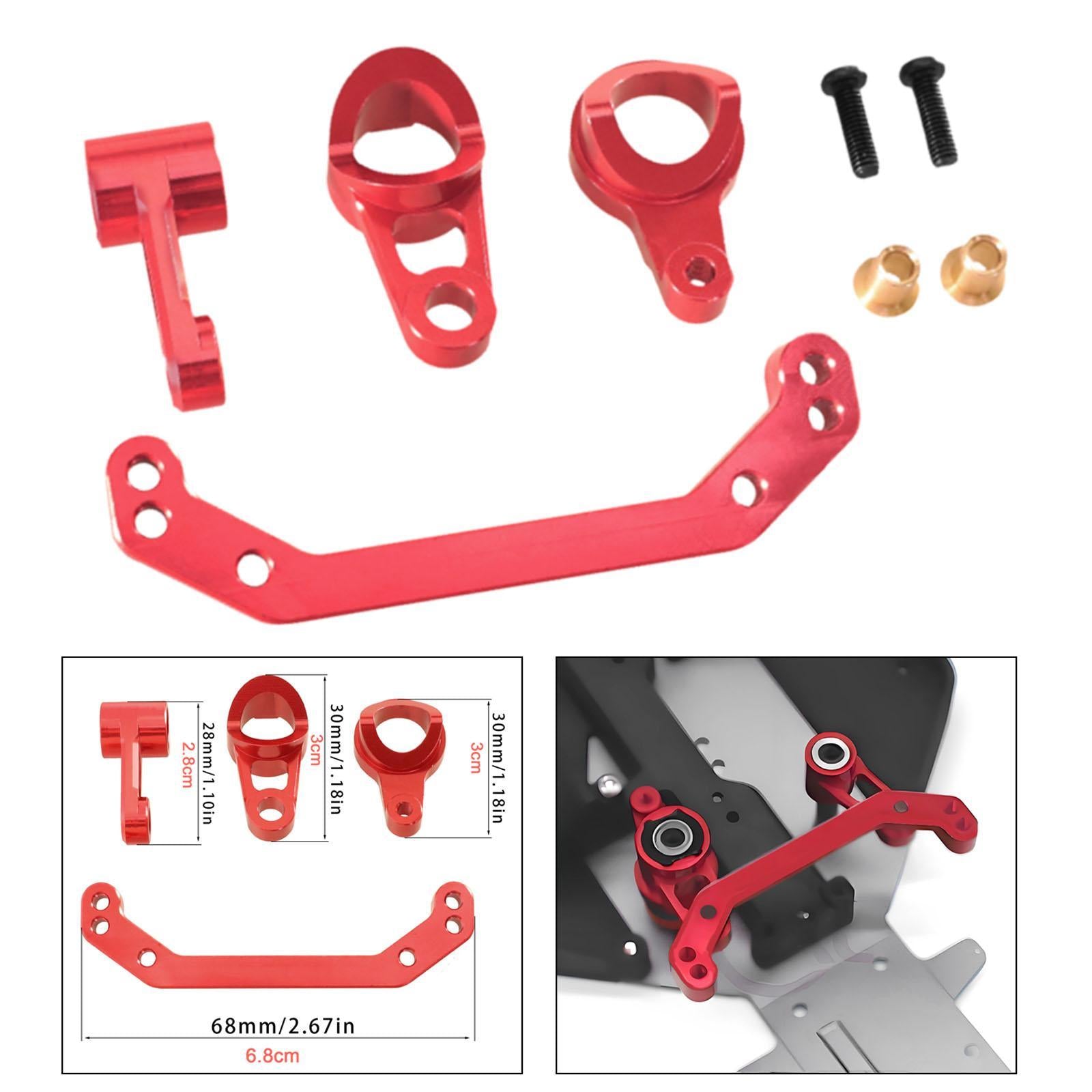 Aluminum Alloy Steering Assembly Upgrade for Ptg-2R 1/10 RC Car DIY Modified Red