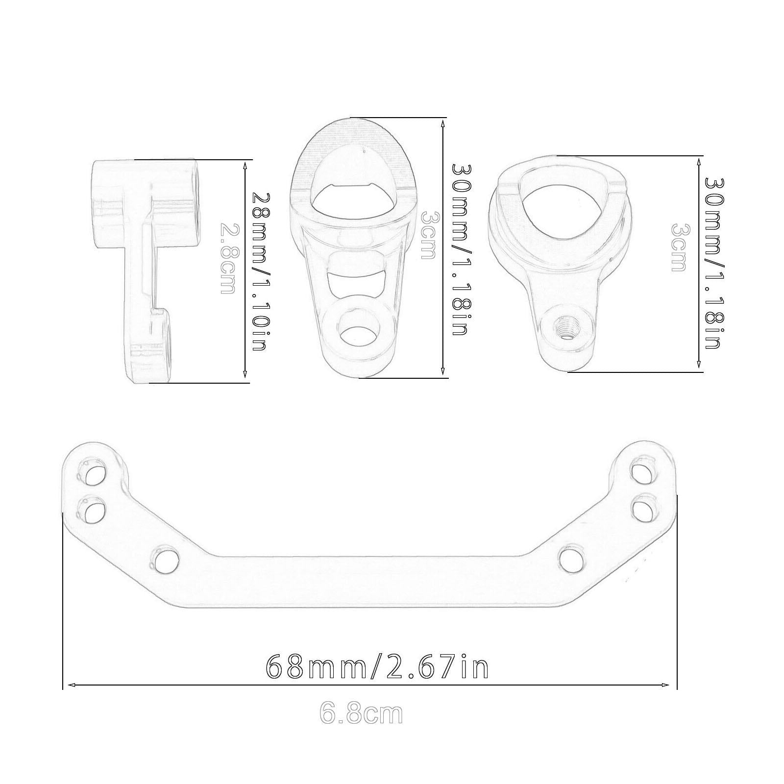 Aluminum Alloy Steering Assembly Upgrade for Ptg-2R 1/10 RC Car DIY Modified Blue