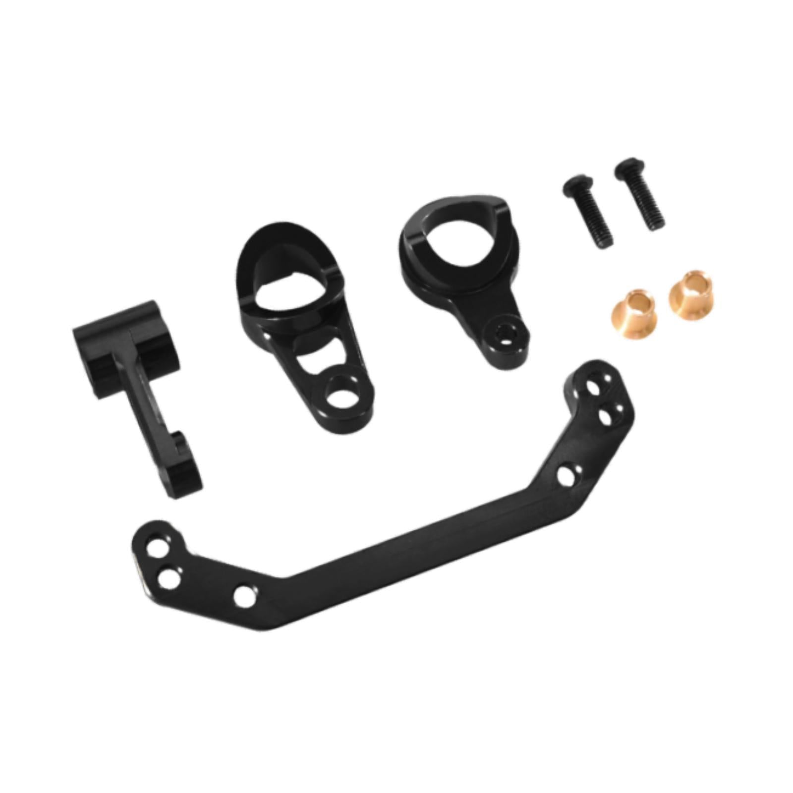 Aluminum Alloy Steering Assembly Upgrade for Ptg-2R 1/10 RC Car DIY Modified Black