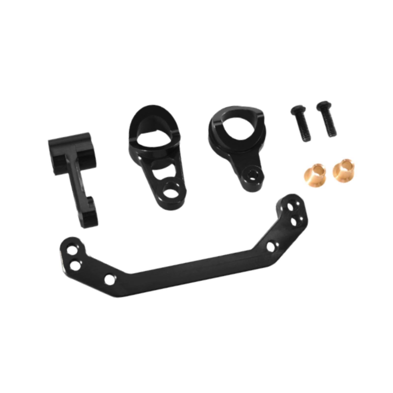 Aluminum Alloy Steering Assembly Upgrade for Ptg-2R 1/10 RC Car DIY Modified Black