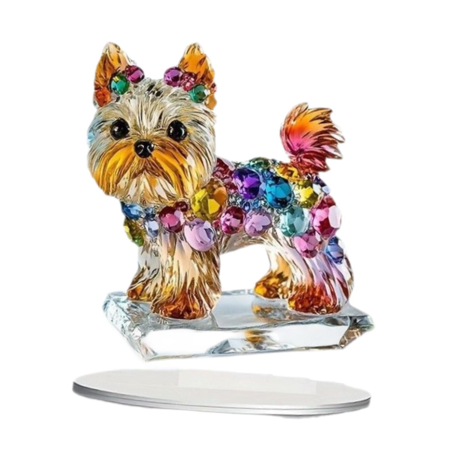Acrylic Puppy Sign 2D with Base Desktop Ornament for Living Room Mantel Cafe