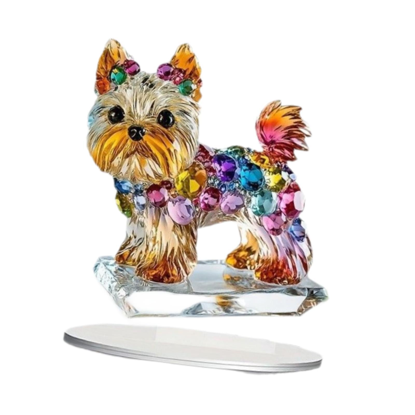 Acrylic Puppy Sign 2D with Base Desktop Ornament for Living Room Mantel Cafe