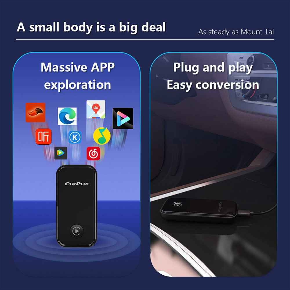 CP100 CarPlay Wireless Adapter 2.4G 5G WiFi Wired to Wireless Conversion Smart Box