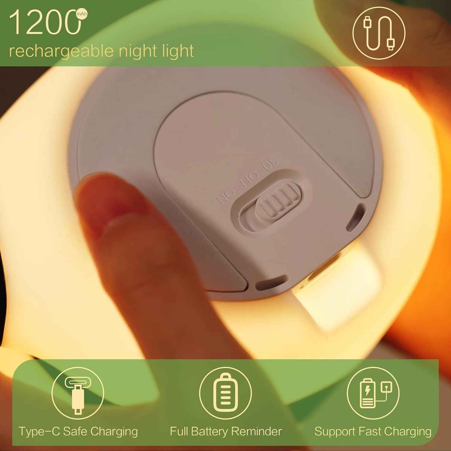 Panda-Themed LED Night Light with soft silicone, 7-color changing lights, and USB rechargeable—great for kids’ rooms or as a cute gift.