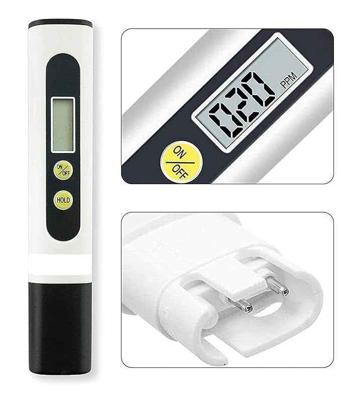 Tds Meter, Total Dissolved Solids Meter, Water Quality Tester, Ppm Tester For Water Testing - White