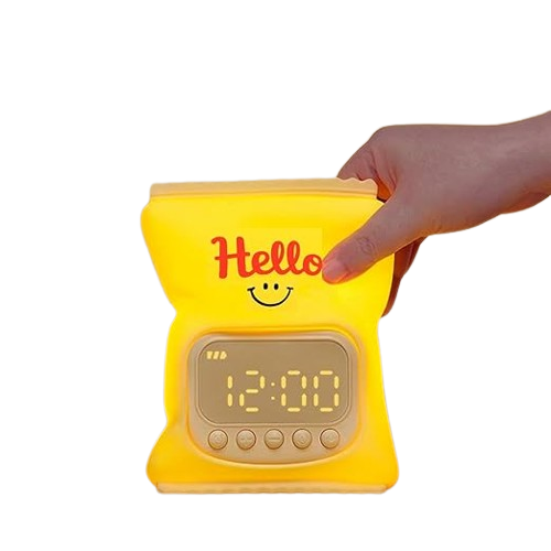 LED Digital Alarm Clock with night light, snooze, timer, and temperature display—fun cartoon style for kids’ rooms and home.