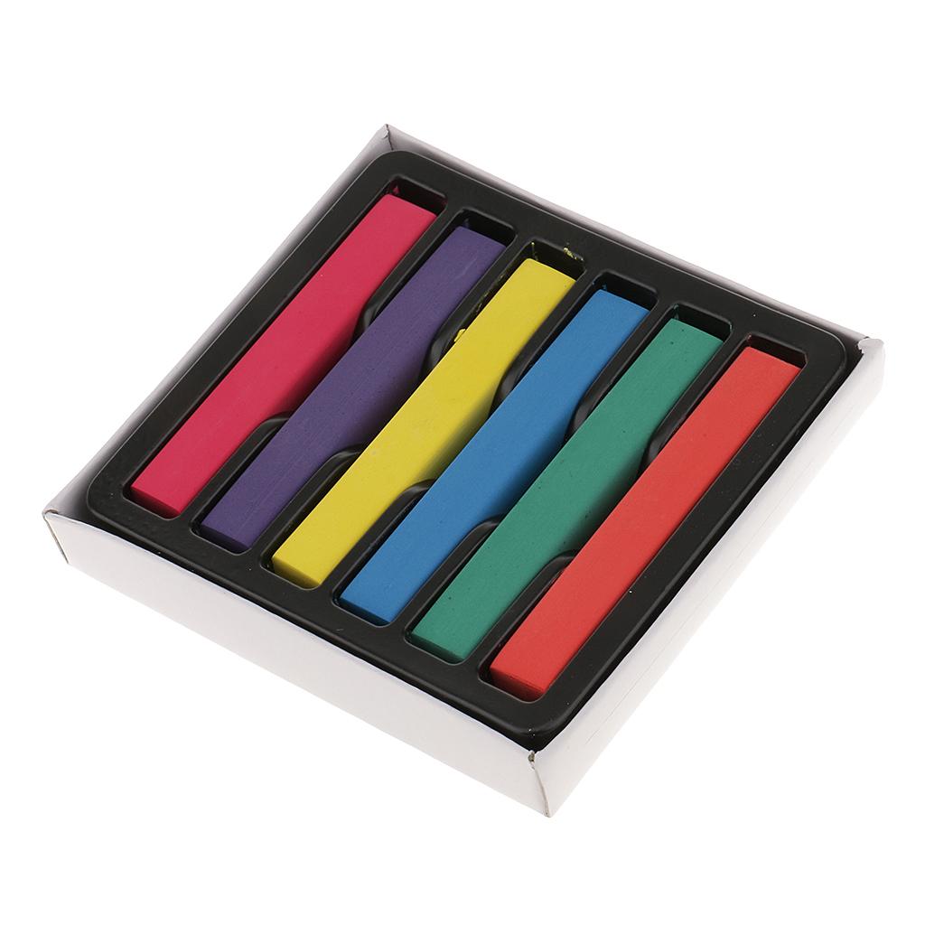 3x6pcs Colorful Temporary Non-toxic Hair Dye Chalks DIY Hair Tint Pastel Kit