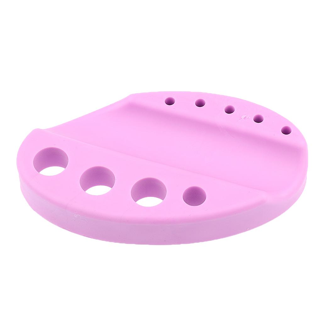 2xSilicone Pigment Pen Holder Permanent Makeup Tattoo Ink Cup Cap Stand Purple