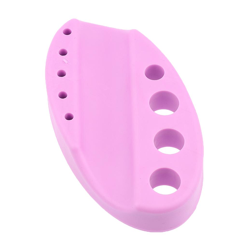 3xSilicone Pigment Pen Holder Permanent Makeup Tattoo Ink Cup Cap Stand Purple