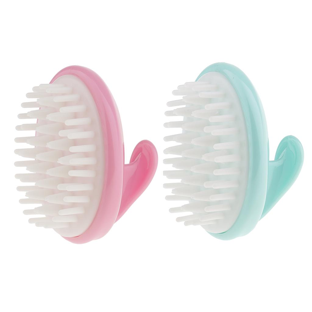 2 Pieces Shampoo Shower Scrub Washing Scalp Massage Hair Care Brush Comb