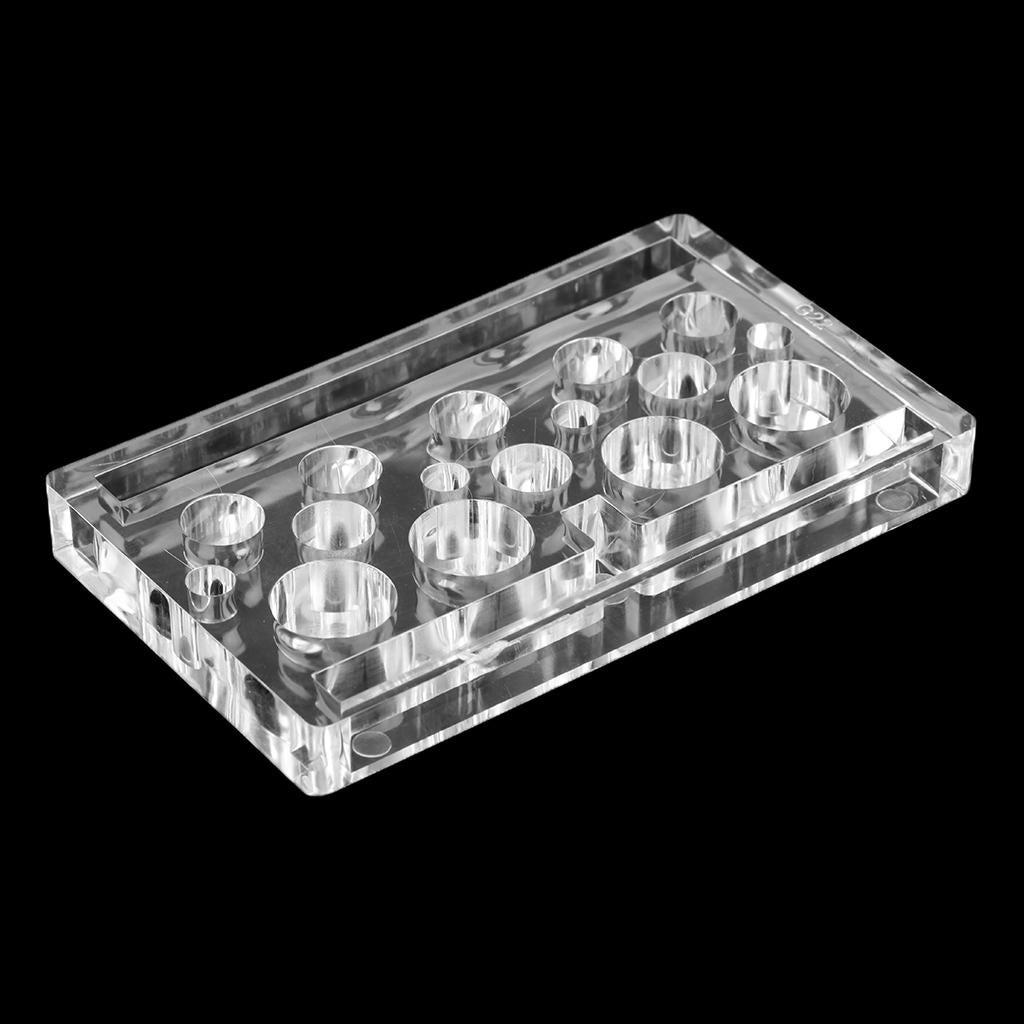 3xAcrylic Square Clear Tattoo Pigment Ink Cup Holder Stand Display Supply