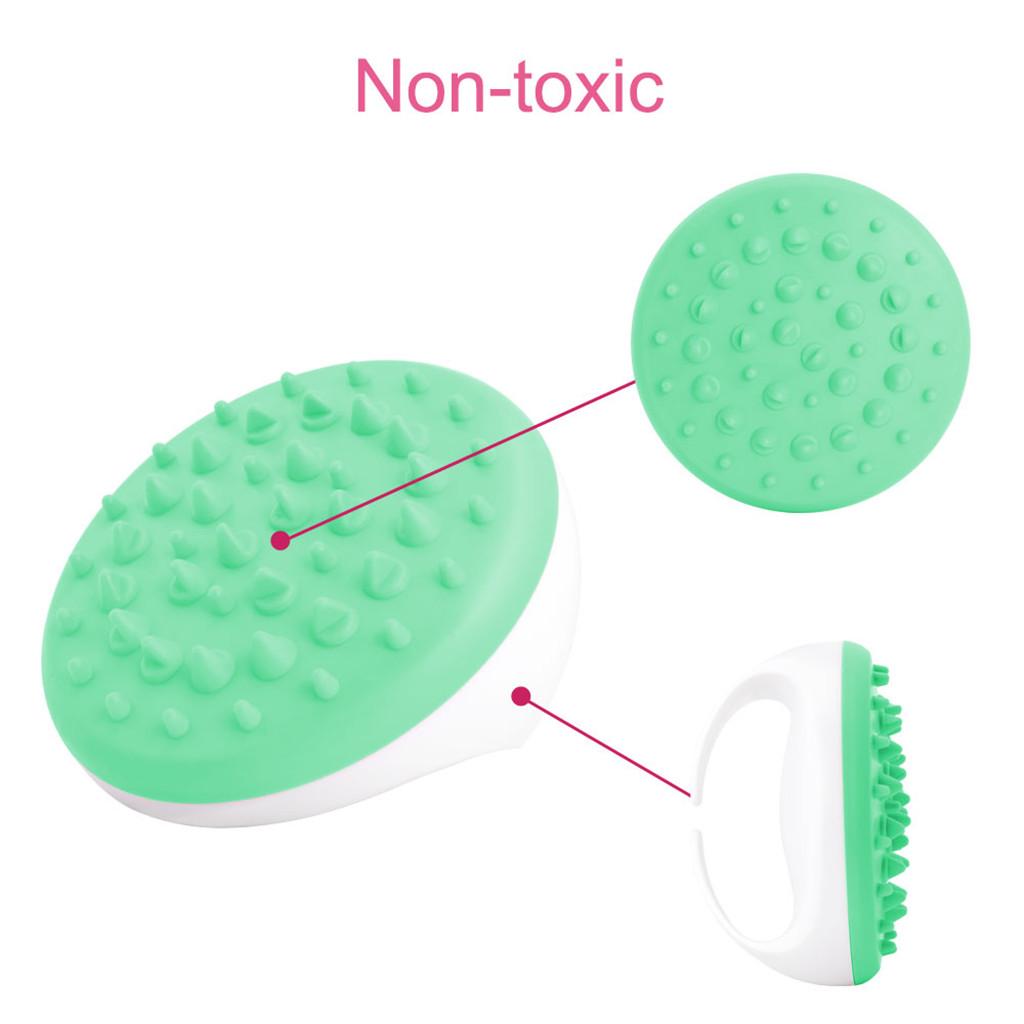 4xAnti Cellulite Silicone Body Massage Glove Scrub Bath Shower Massager Brush Green